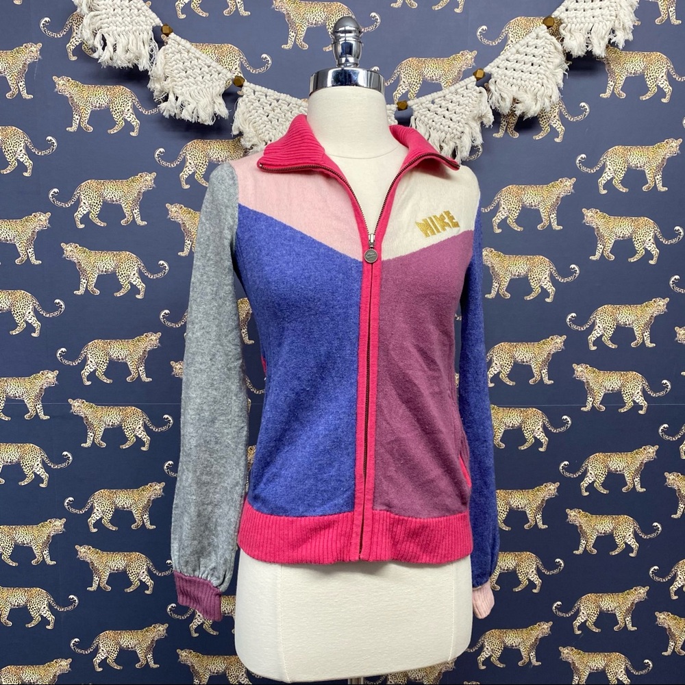 Nike Color Block Retro Knit Full Zip Jacket